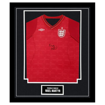 Framed Nigel Martyn Signed Shirt - England Autograph