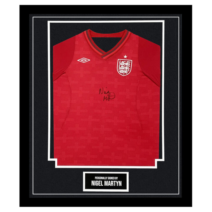 Framed Nigel Martyn Signed Shirt - England Autograph