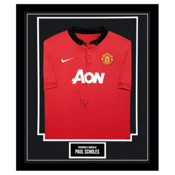 Framed Paul Scholes Framed Shirt - Manchester United Autograph