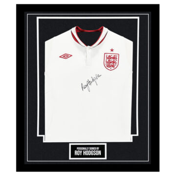 Framed Roy Hodgson Signed Shirt - England Autograph