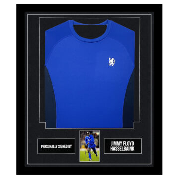 Jimmy Floyd Hasselbaink Signed Framed Display Shirt - Chelsea FC Autograph