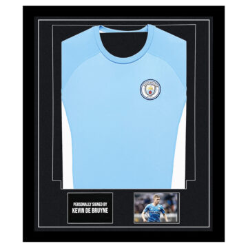 Kevin De Bruyne Signed Framed Display Shirt - Manchester City Autograph