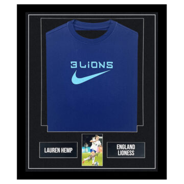 Lauren Hemp Signed Framed Display Shirt – England Lioness