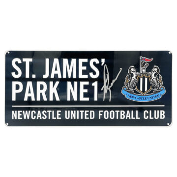 Signed Alan Shearer Street Sign - Newcastle United Icon