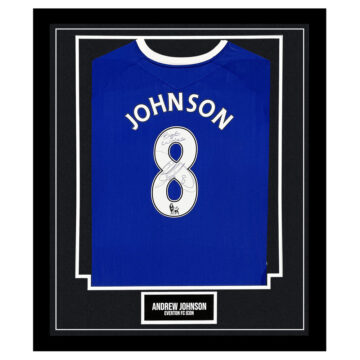 Signed Andrew Johnson Framed Shirt - Everton FC Icon