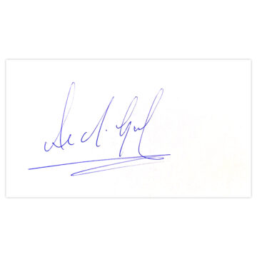 Signed Andy Gray White Card - Everton Autograph