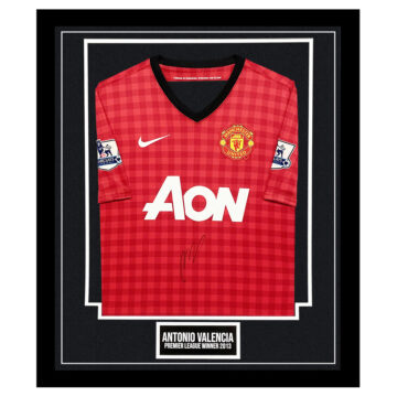 Signed Antonio Valencia Framed Shirt - Premier League Winner 2013