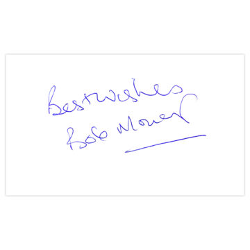 Signed Bobby Moncur White Card - Newcastle United Autograph