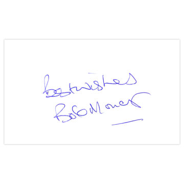 Signed Bobby Moncur White Card - Newcastle United Icon