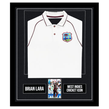 Signed Brian Lara Framed Display Shirt - West Indies Cricket Icon