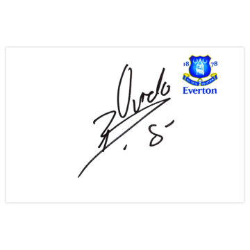 Signed Bryan Oviedo White Card - Everton Autograph