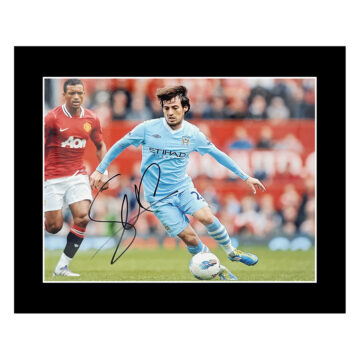 Signed David Silva Photo Display 12x10 - Manchester City Icon