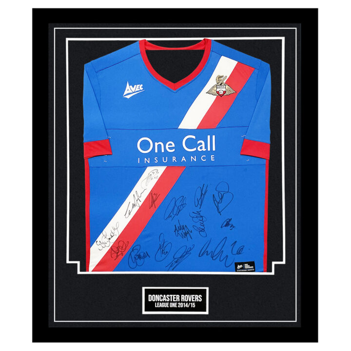 Signed Doncaster Rovers Framed Shirt - League One Squad 201415