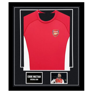 Signed Eddie Nketiah Framed Display Shirt - Arsenal Icon