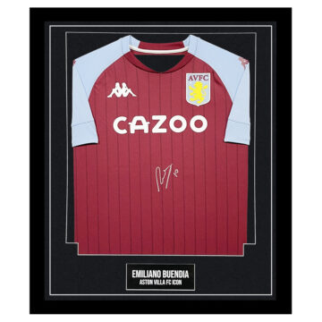 Signed Emiliano Buendia Framed Shirt – Aston Villa FC Icon