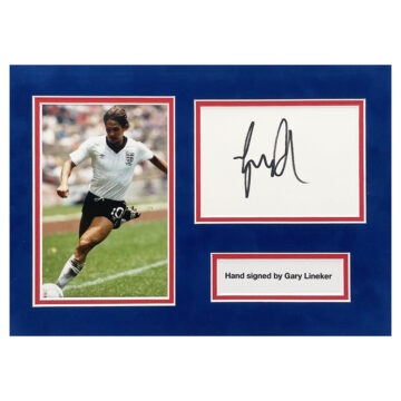 Signed Gary Lineker Photo Display - 12x8 England Icon