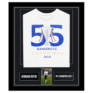 Signed Jermain Defoe Framed Display Shirt - SPL Champion 2021