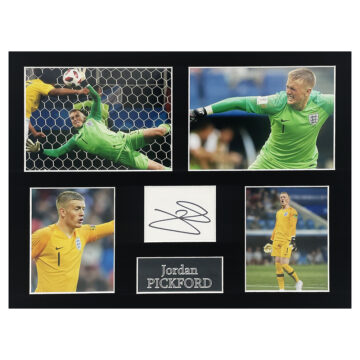 Signed Jordan Pickford Photo Display - 16x12 England Icon