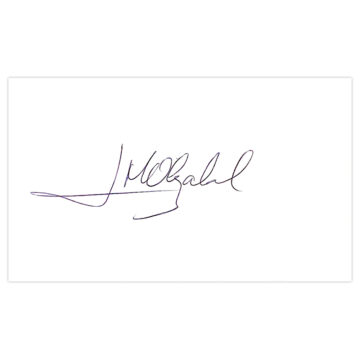 Signed Jose Maria Olazabal White Card - Golf Icon