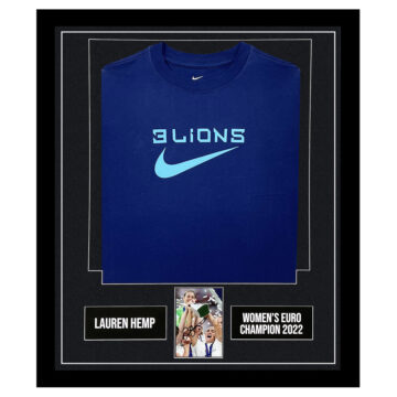 Signed Lauren Hemp Framed Display Shirt – Women's Euro Champion 2022