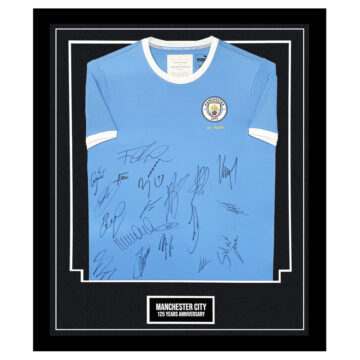 Signed Manchester City Framed Shirt - 125th Anniversary Jersey