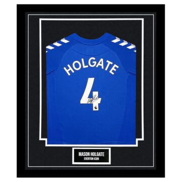 Signed Mason Holgate Framed Shirt – Everton Icon Autograph