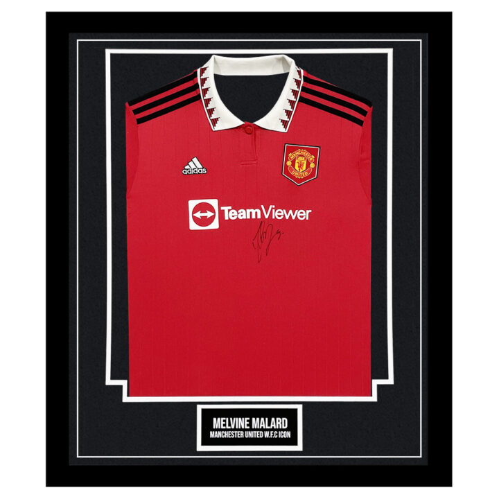 Signed Melvine Malard Framed Shirt - Manchester United W.F.C. Icon