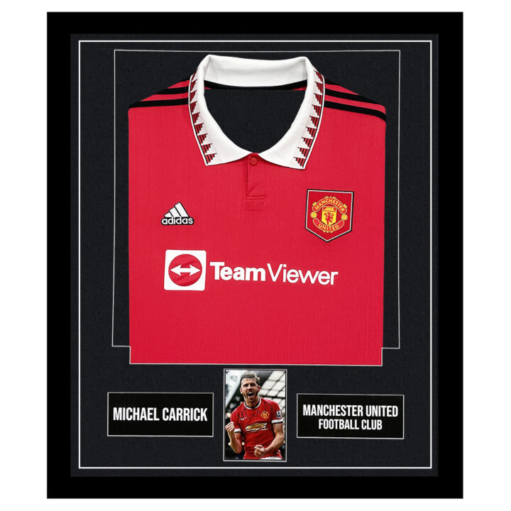 Signed Michael Carrick Framed Display Shirt - Manchester United Football Club