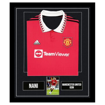 Signed Nani Framed Display Shirt - Manchester United Icon