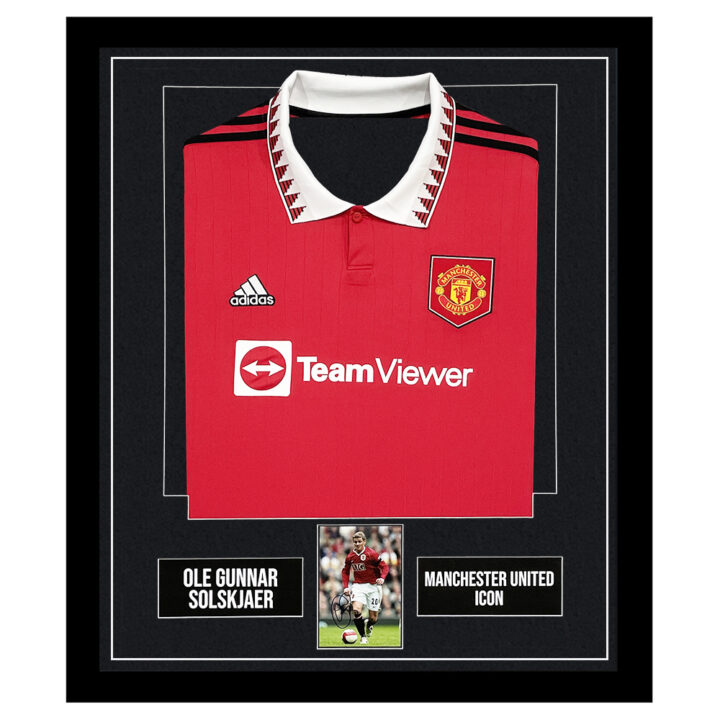 Signed Ole Gunnar Solskjaer Framed Display Shirt - Manchester United Icon