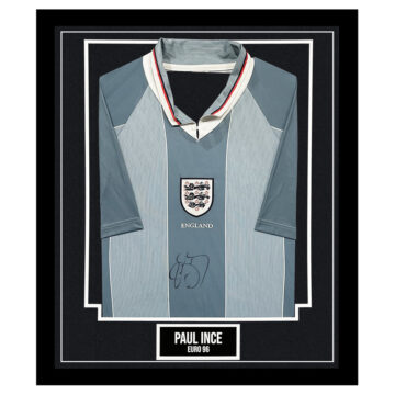 Signed Paul Ince Framed England Shirt - Euro 96