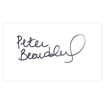 Signed Peter Beardsley White Card - Newcastle United Autograph