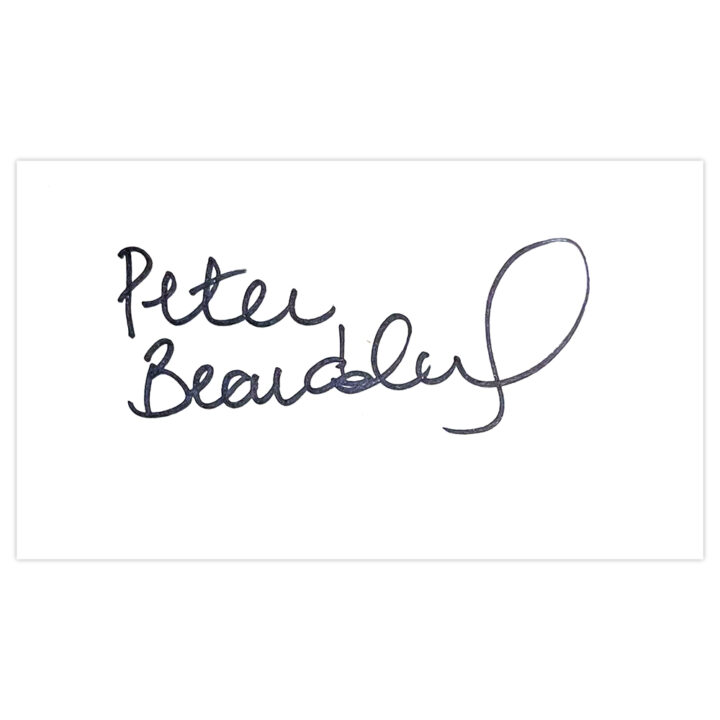 Signed Peter Beardsley White Card - Newcastle United Autograph