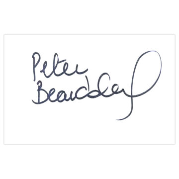 Signed Peter Beardsley White Card - Newcastle United Autograph