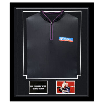 Signed Phil 'The Power' Taylor Framed Display Shirt - 16 x World Champion