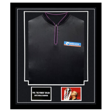 Signed Phil 'The Power' Taylor Framed Display Shirt - Darts World Champion