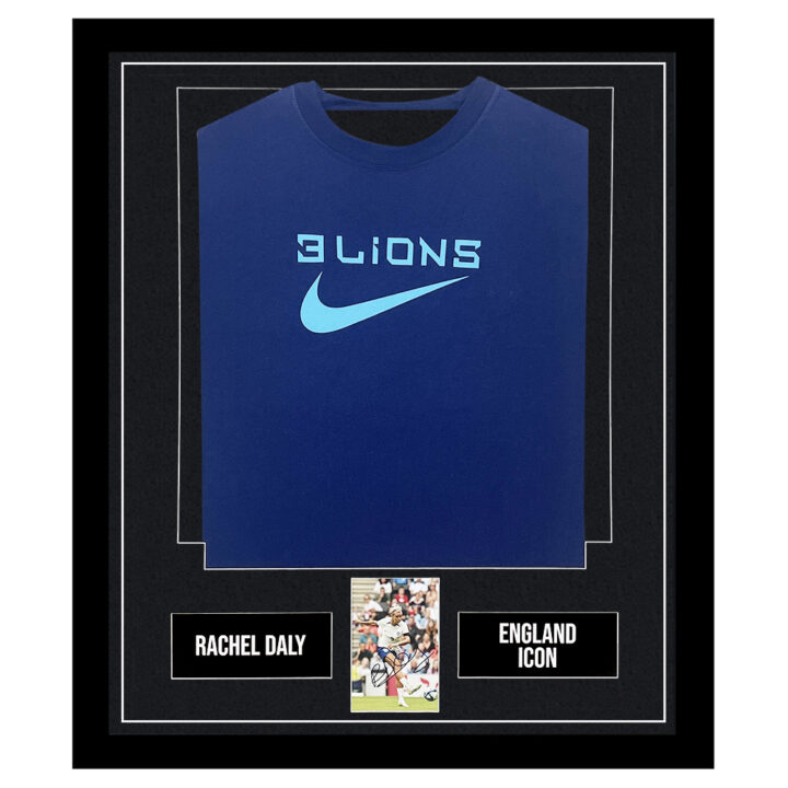 Signed Rachel Daly Framed Display Shirt - England Icon