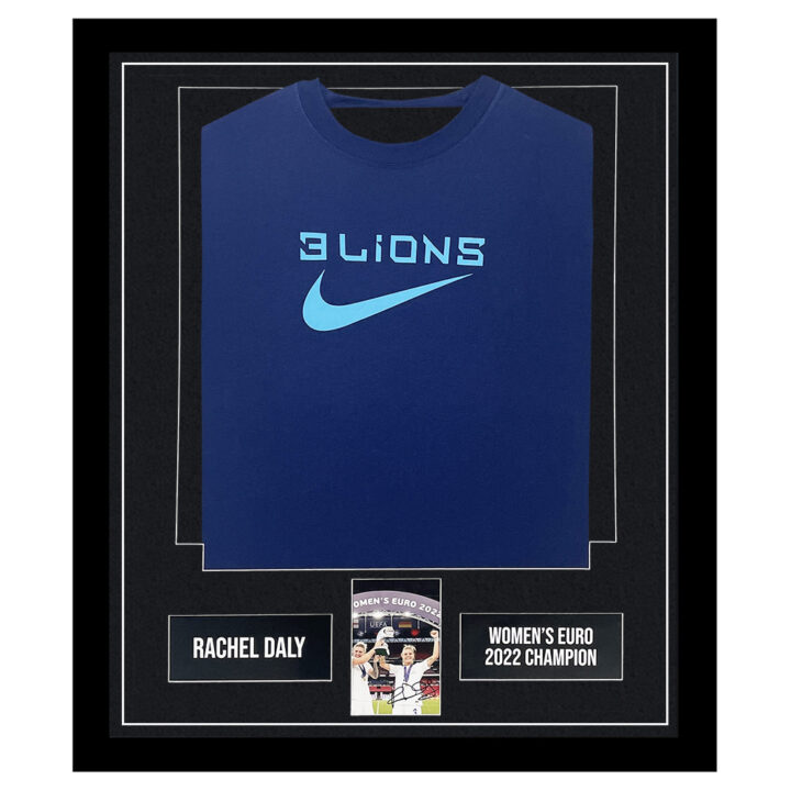 Signed Rachel Daly Framed Display Shirt - Women's Euro 2022 Champion