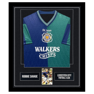 Signed Robbie Savage Framed Display Shirt - Leicester City Football Club