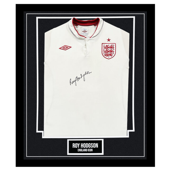 Signed Roy Hodgson Framed Shirt - England Icon Autograph