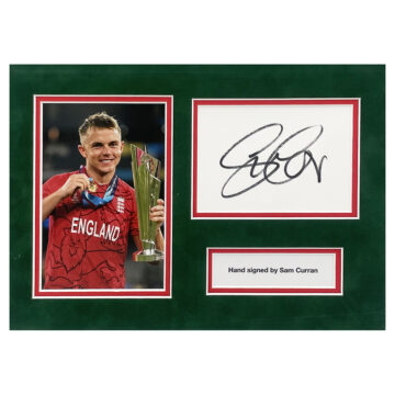 Signed Sam Curran Photo Display - 12x8 T20 World Cup Winner 2022