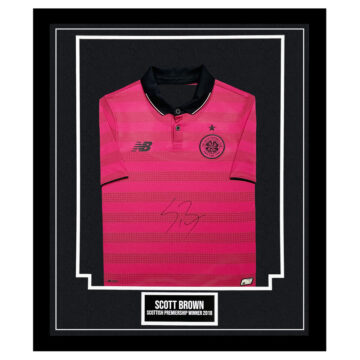 Signed Scott Brown Framed Shirt – Scottish Premiership Winner 2018