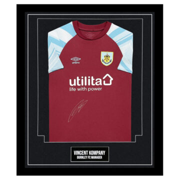 Signed Vincent Kompany Framed Shirt – Burnley FC Manager Icon