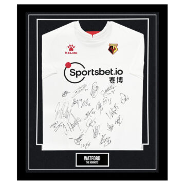 Signed Watford FC Framed Shirt - The Hornets Autograph