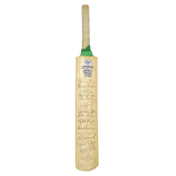 Signed Yorkshire County Cricket Club Mini Bat - Squad Autograph (damaged)