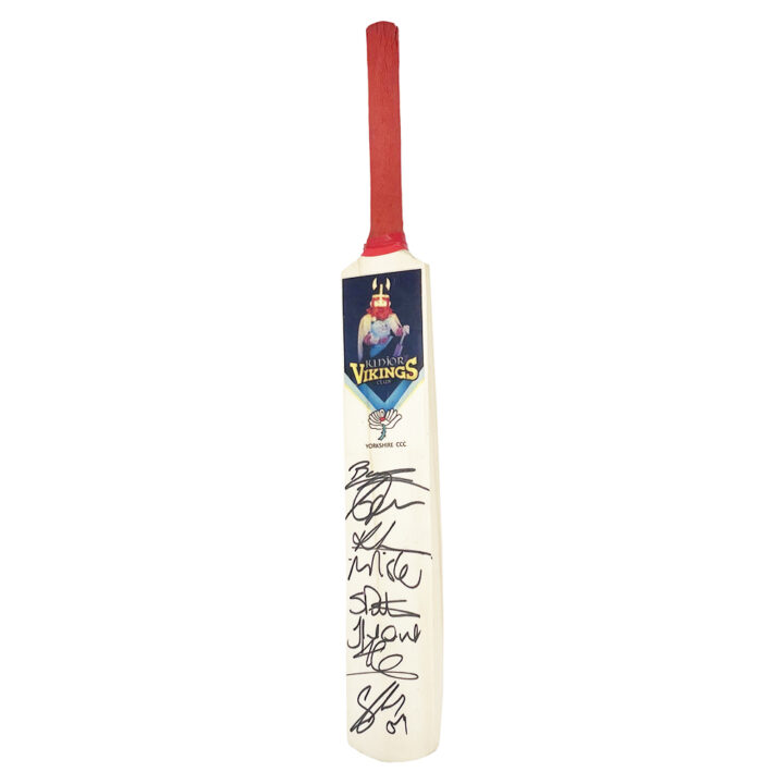 Signed Yorkshire Vikings Mini Bat - Squad Autograph