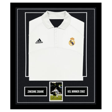 Signed Zinedine Zidane Framed Display Shirt – UCL Winner 2002