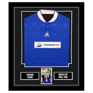 Signed Zinedine Zidane Framed Display Shirt – World Cup Final 1998