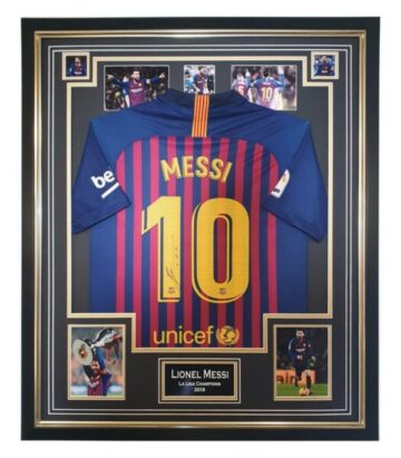 Autographed Lionel Messi Shirt, Framed – La Liga Champions 2019