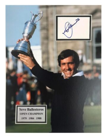 Autographed Seve Ballesteros Photo Display – Golf Open Icon